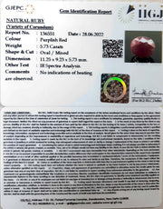 5.73/CT Natural Neo Burma Ruby with Govt. Lab Certificate-3441